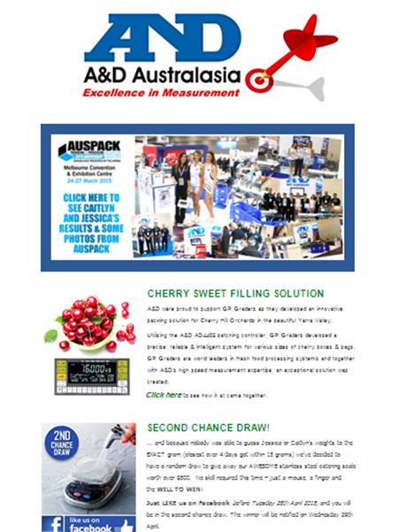 A&D Weighing Newsletter April 2015