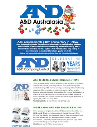 A&D Weighing Newsletter December 2017