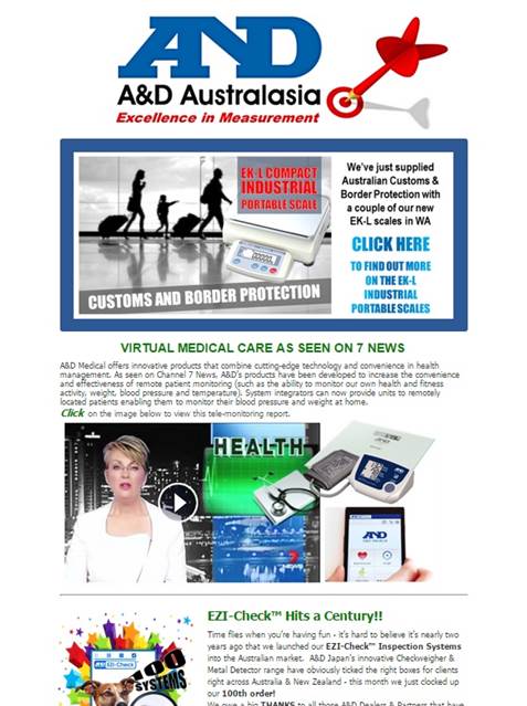 A&D Weighing Newsletter July 2015