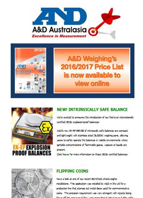 A&D Weighing Newsletter March 2016