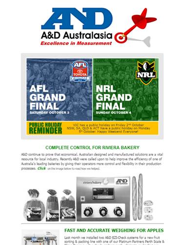 A&D Weighing Newsletter September 2015